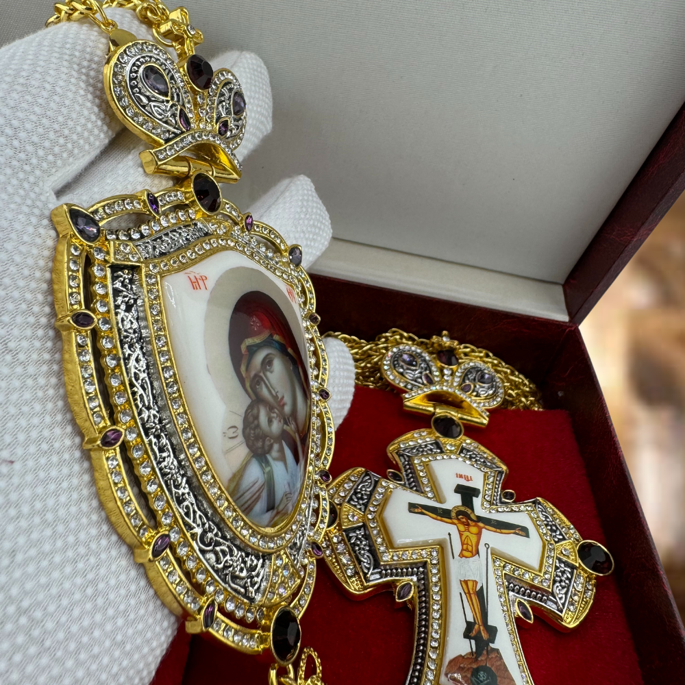 Orthodox Pectoral Cross with Panagia for Bishop Orthodox Pectoral Cross with Panagia for Bishop